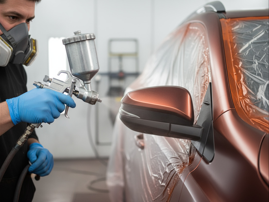 покраска зеркала машины